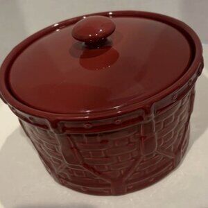 Longaberger Paprika Drum Crock with Lid